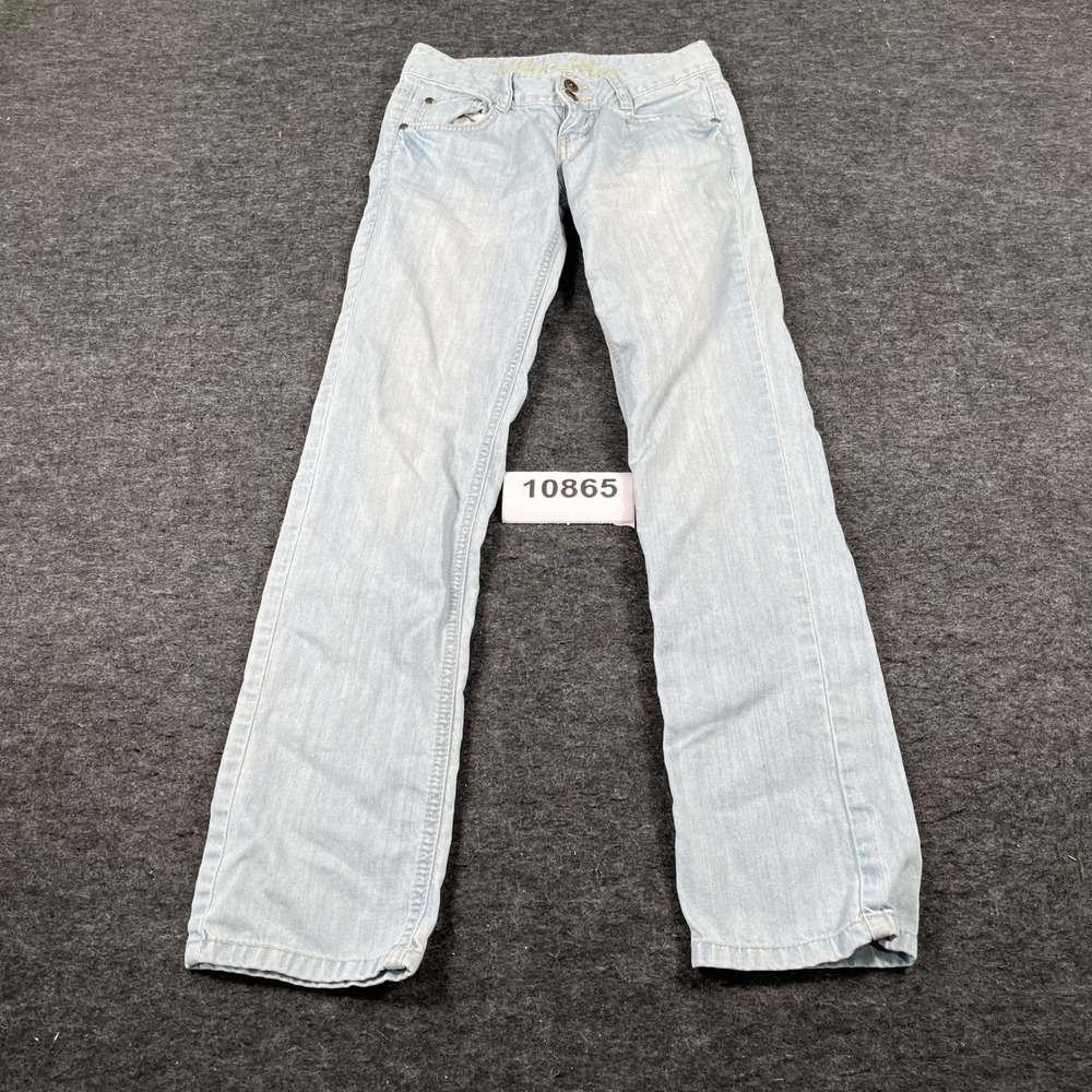 Yishion Jeans Womens 25 Blue Denim Light Wash Cotton Straight Leg Streetwear